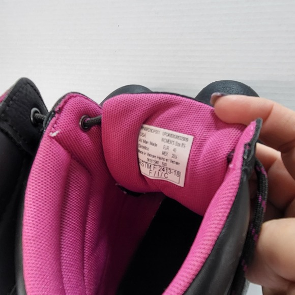 Brahma Women's Bevel Steel Toe Safety Work Boots Black w Pink Size 8.5 - Picture 8 of 13